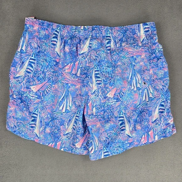 Lilly Pulitzer Swim Trunks Shorts Mens XL Blue Its A Sailabration Print NWT - Picture 2 of 12